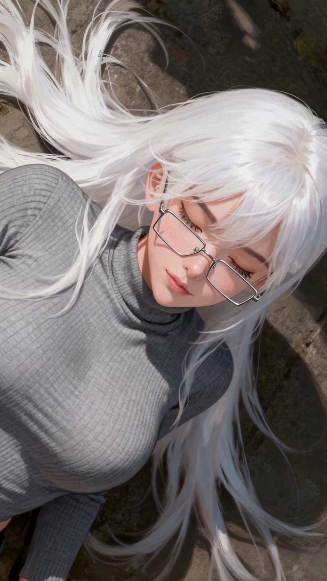 高领毛衣少女的闲适次元感