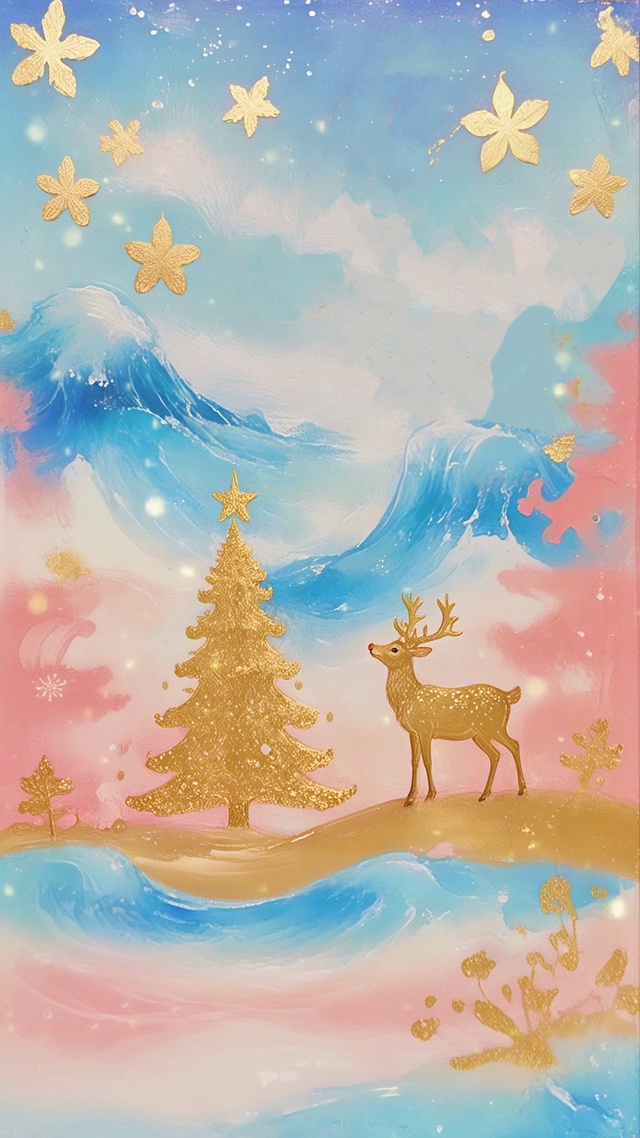 小清新淡雅圣诞麋鹿