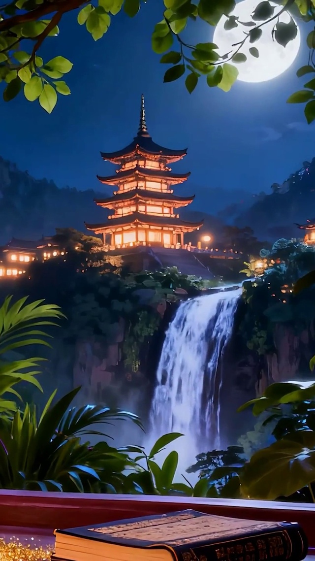 夜景树木