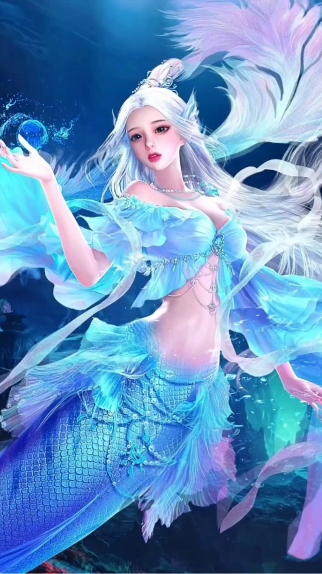 超美的蓝色美人鱼