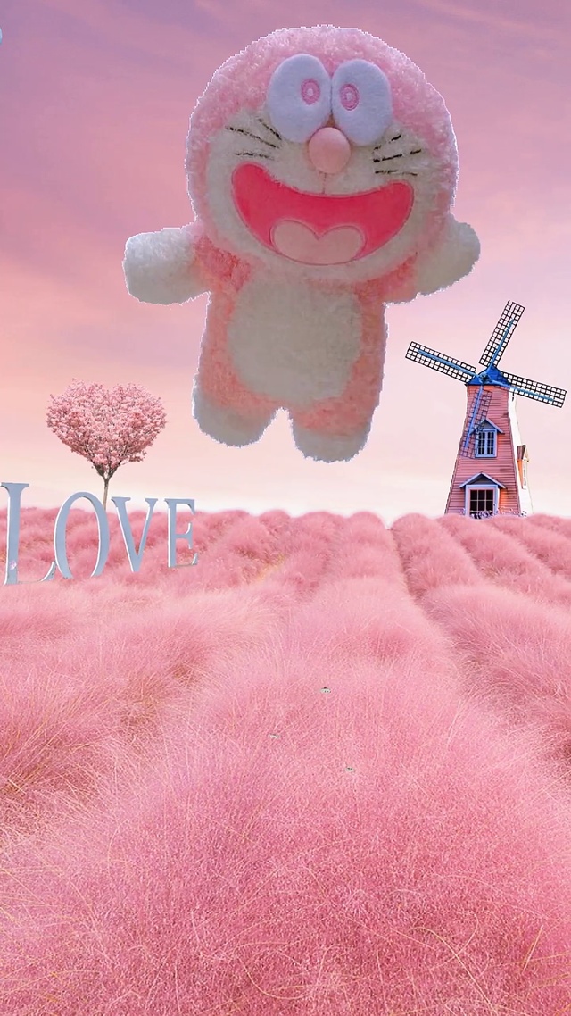 浪漫叮当猫花海