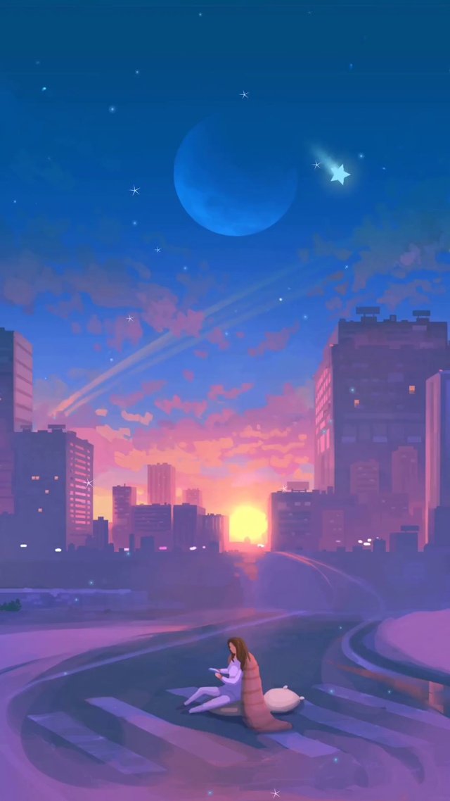 唯美治愈夜晚休闲