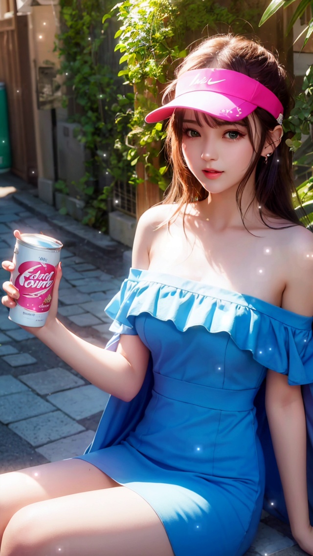 4K 手拿饮料的少女