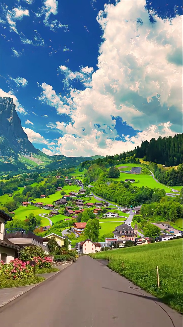护眼乡村风景