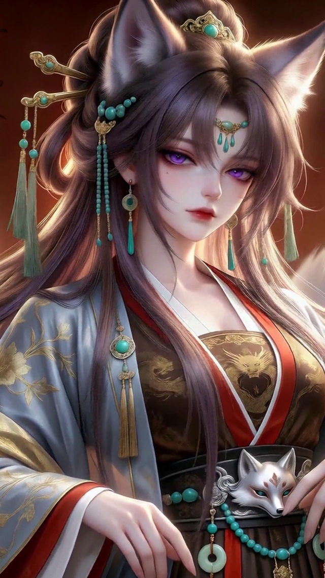 古风九尾狐妖美少女