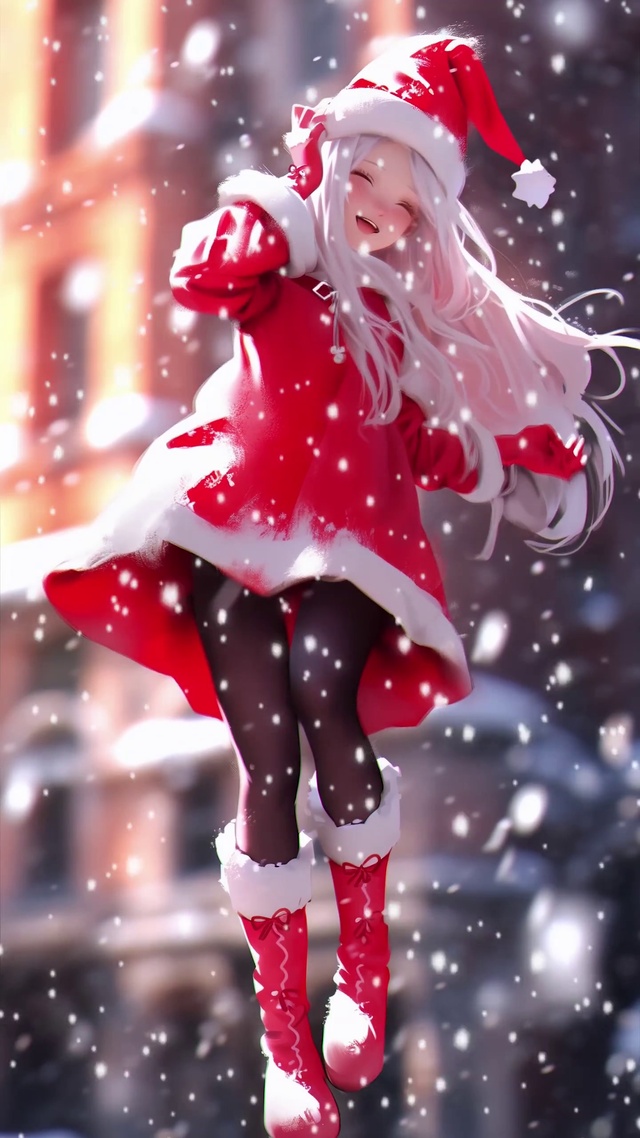 红色圣诞女郎