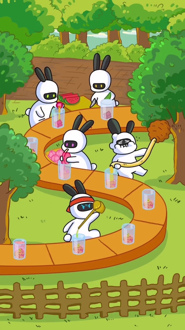 可爱小兔兔做果茶