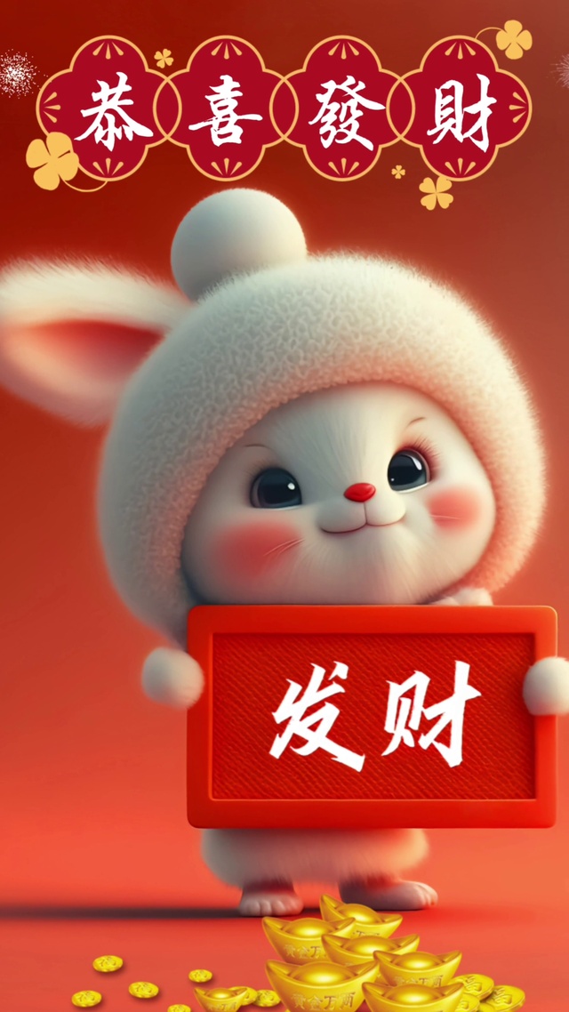 恭喜发财兔宝宝