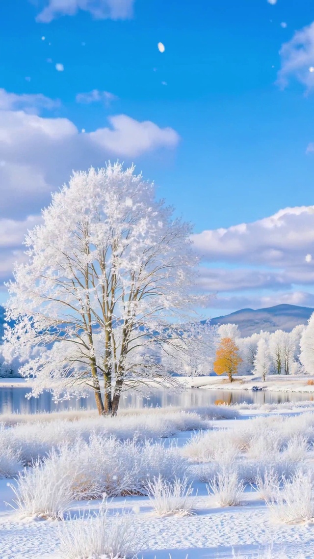 护眼蓝天下冰雪世界