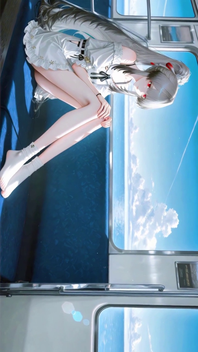 蓝海边列车少女绯雪