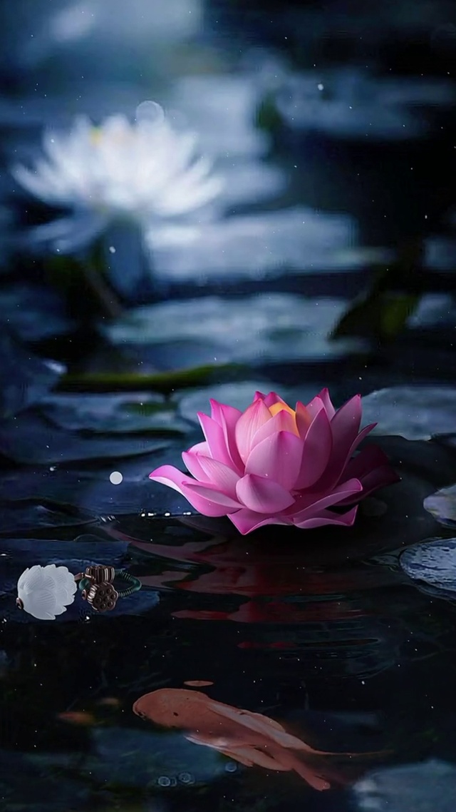 锦鲤戏红莲