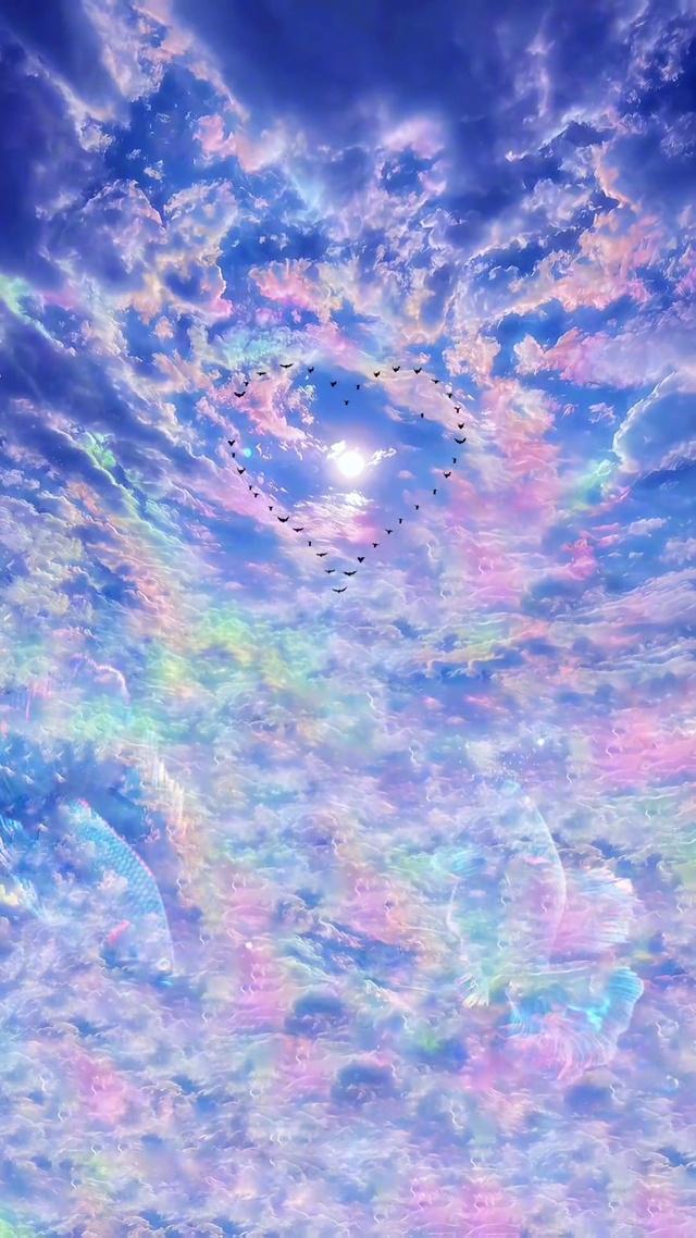 七彩祥云与锦鲤相遇接好运