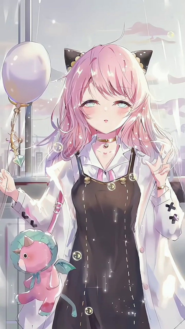 二次元动漫卡通气球女孩