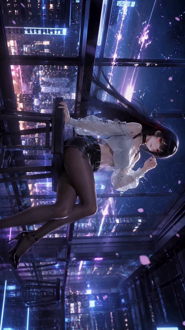 赛博都市夜景美少女千咲