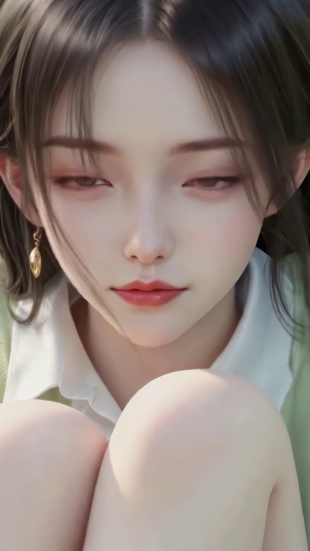 春日草坪上的少女