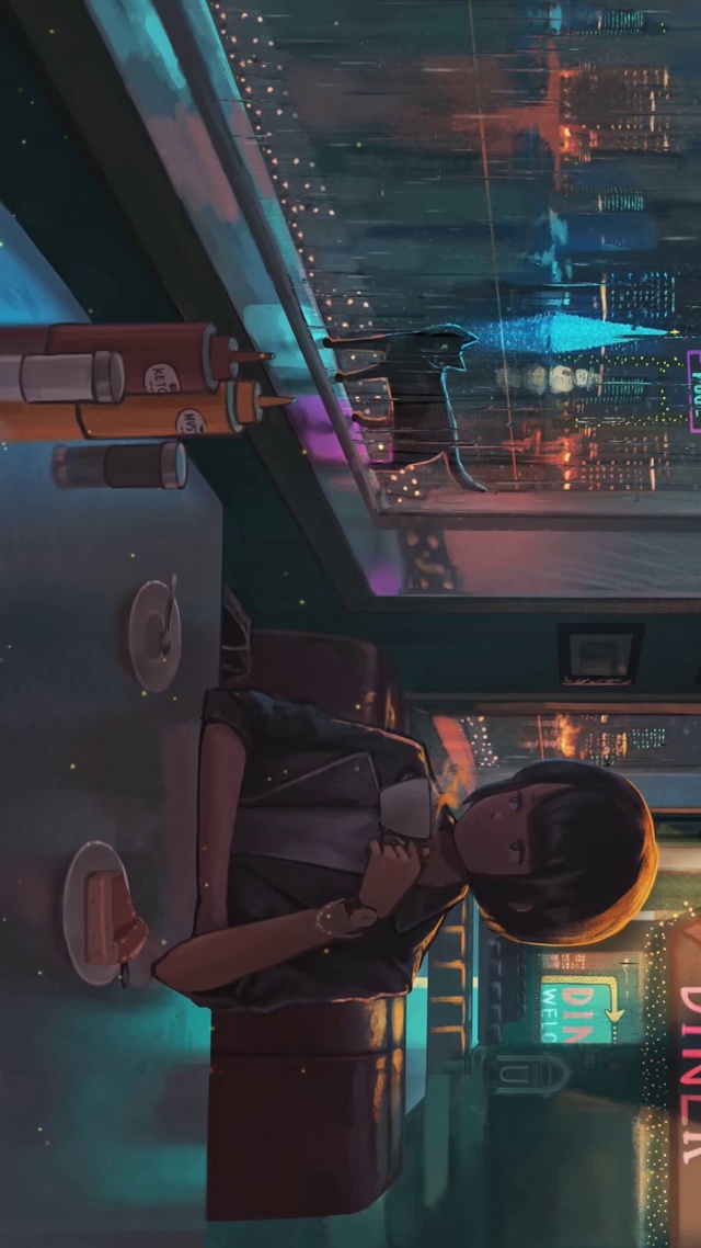 城市雨夜咖啡厅