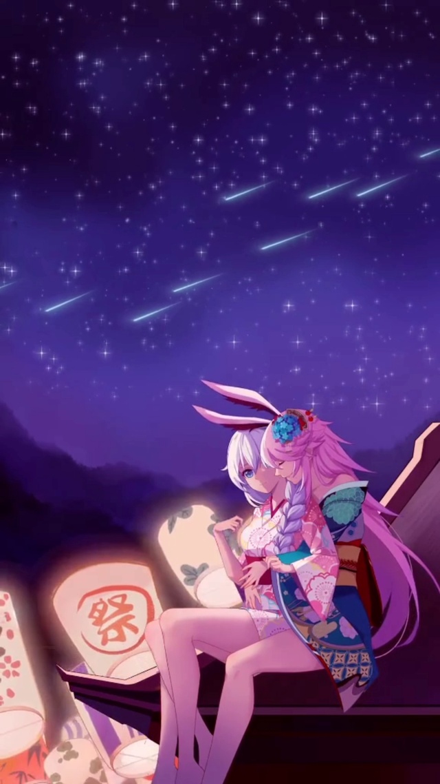 崩坏八重樱夜晚唯美星空