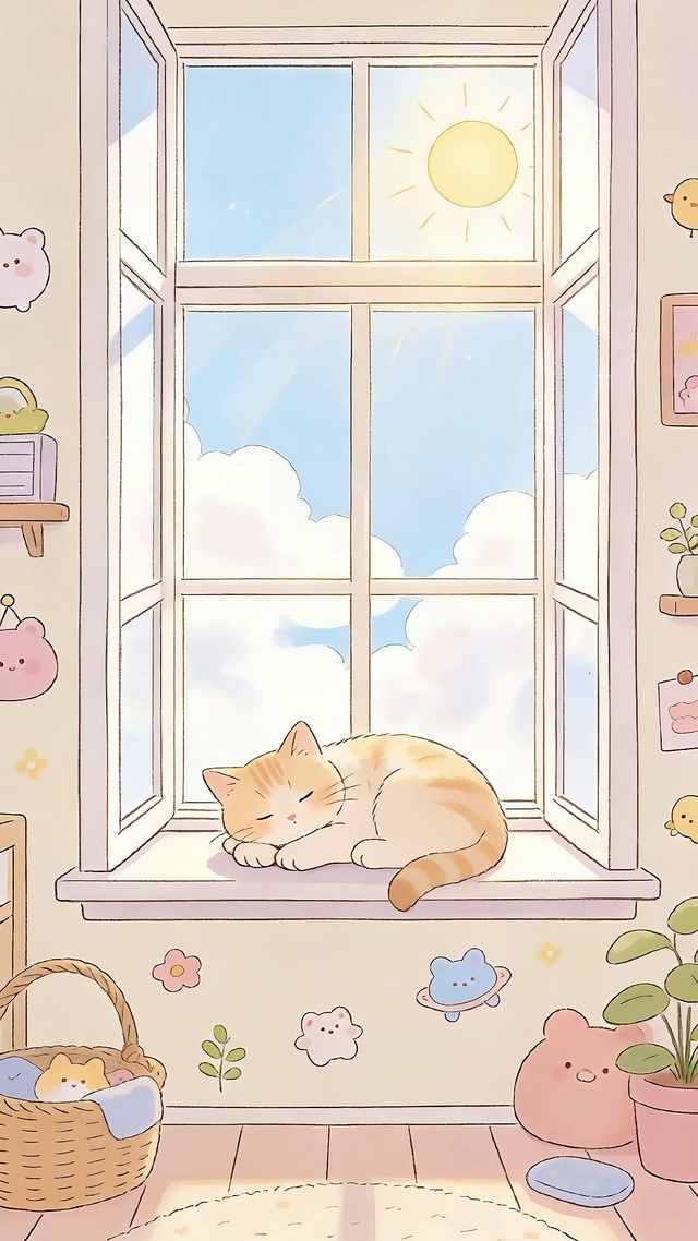 窗边橘猫