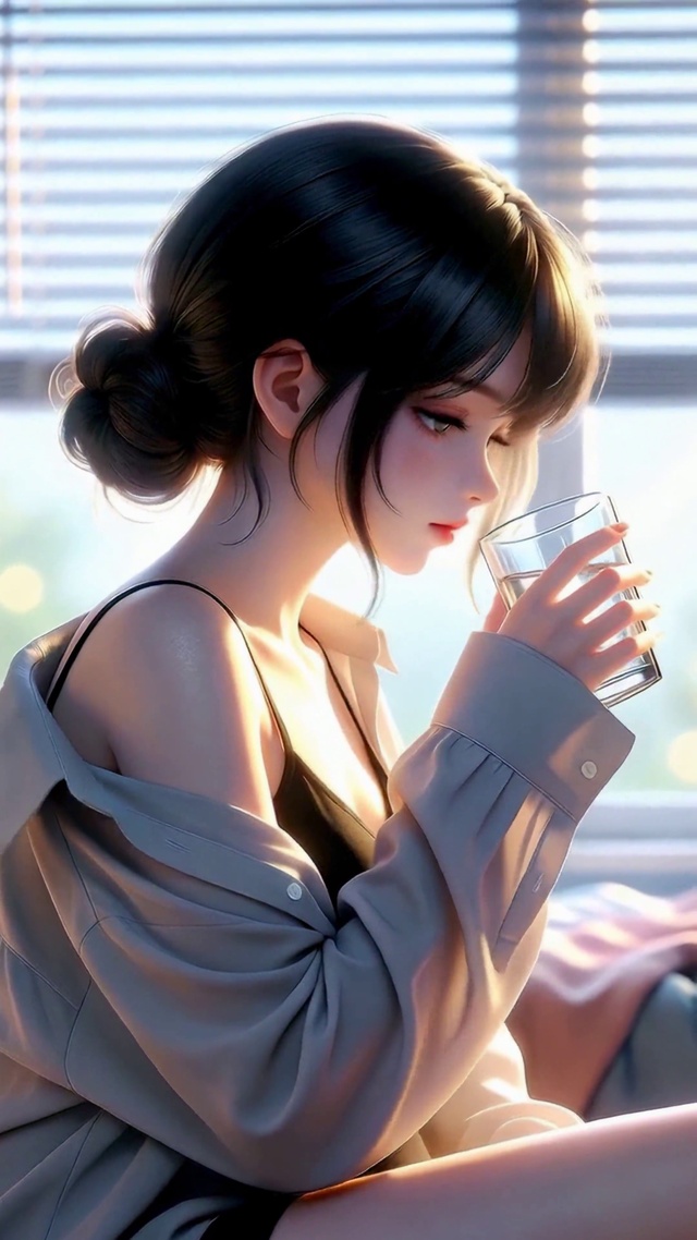 晨光卧室二次元美少女