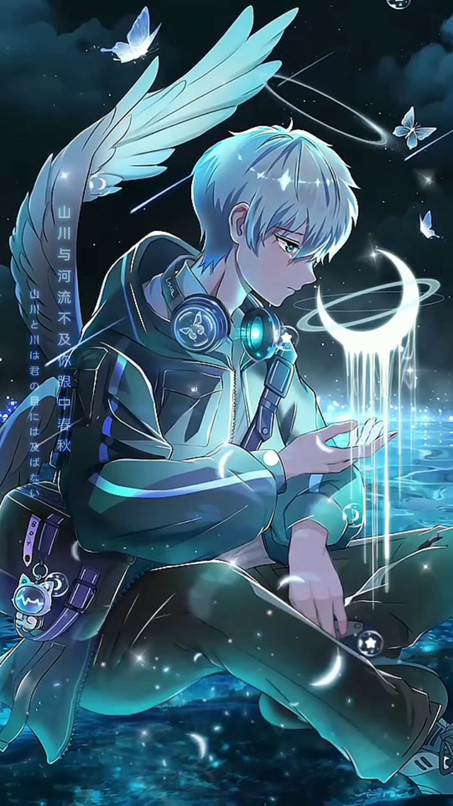 伤感翅膀天使少年撒满星河