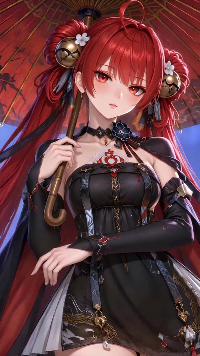竹林雨夜撑伞少女锁暝