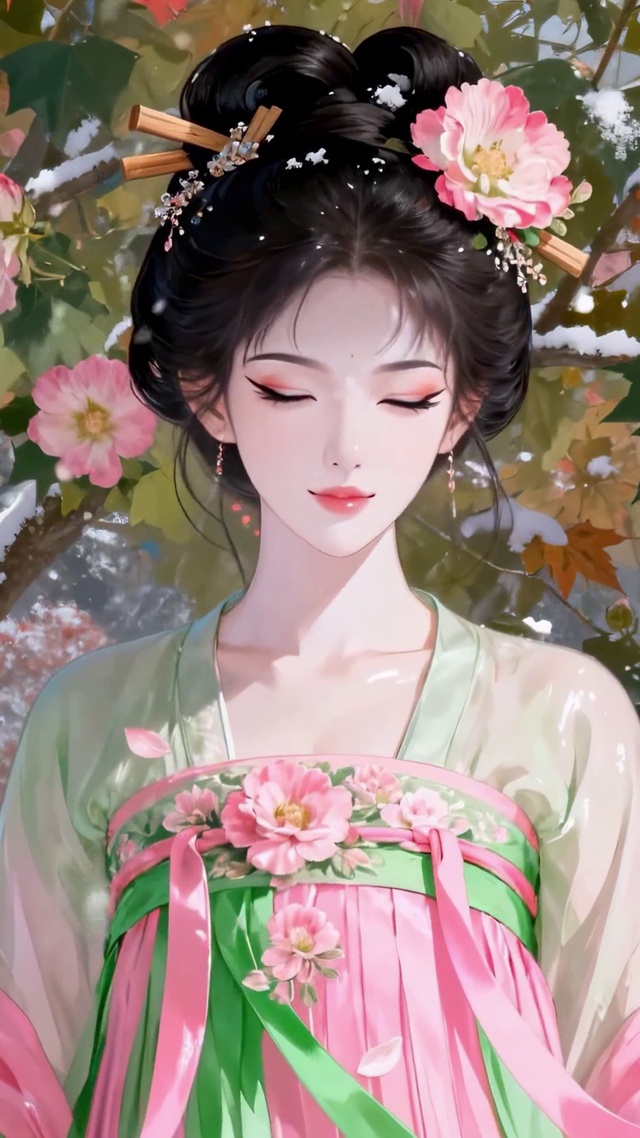 雪中古风汉服美人