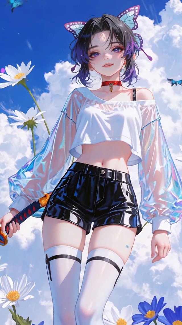 晴空花海蝴蝶少女蝴蝶忍