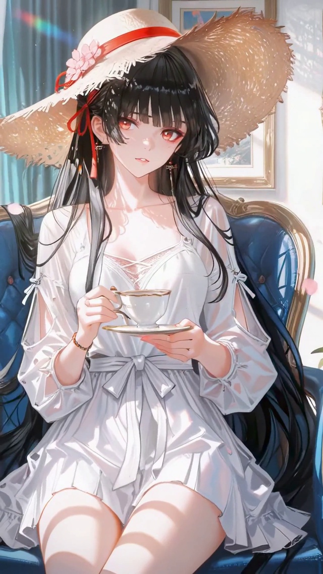 白裙少女的午后茶歇千咲