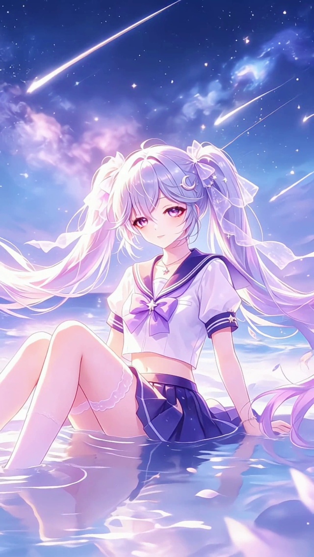 星海边的双马尾JK少女