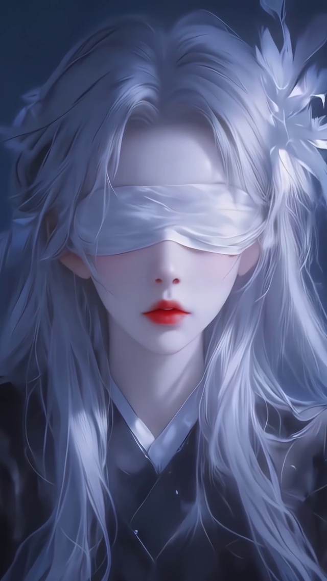唯美银发蒙眼美女
