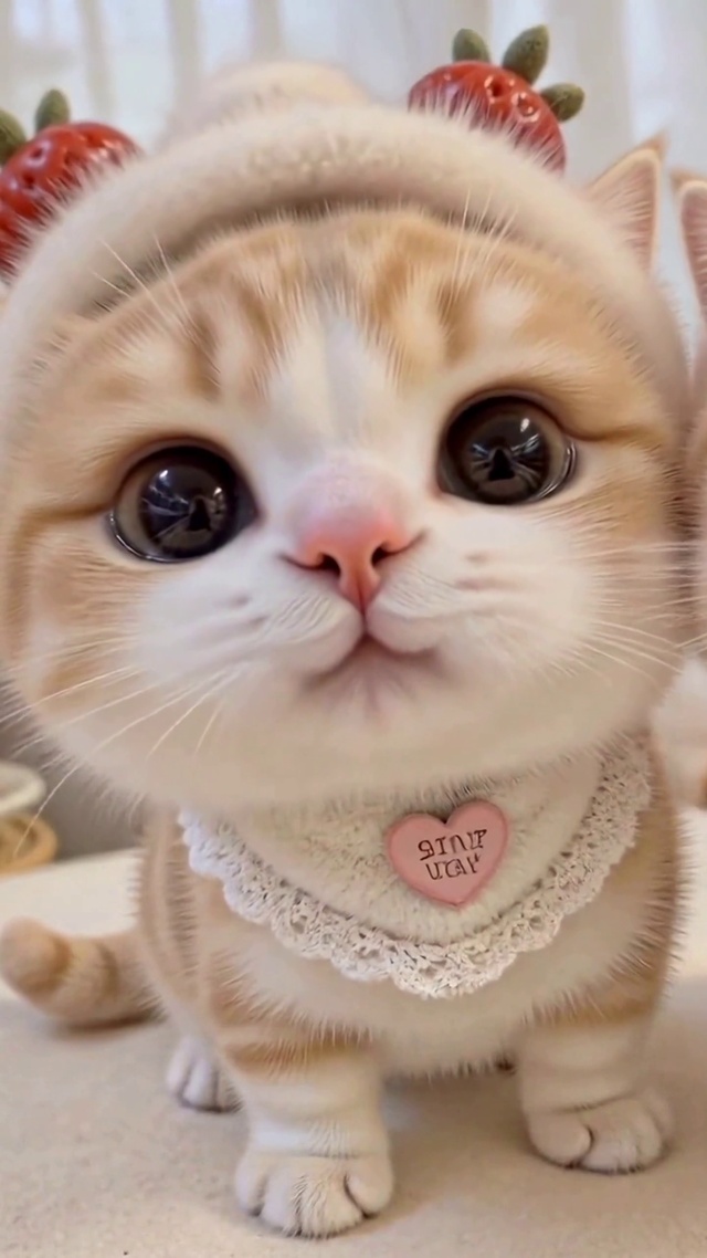 软萌可爱草莓小猫