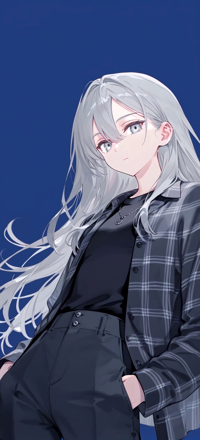 双手插兜酷飒少女