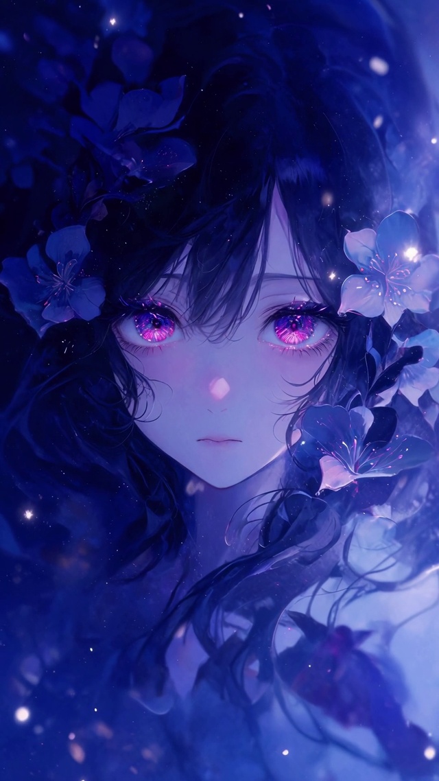 浪漫紫色花海女孩