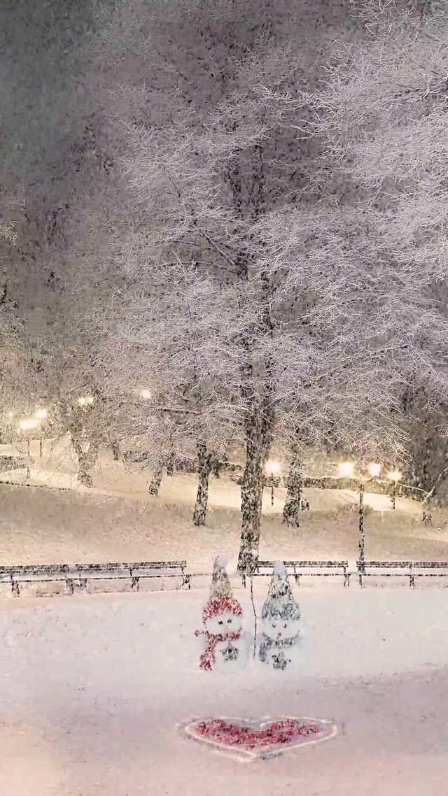 治愈爆款雪人雪景