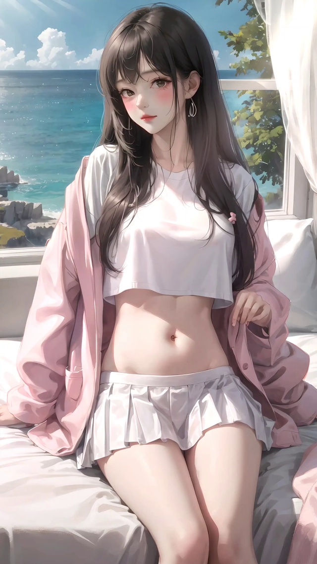 4K 海边的少女