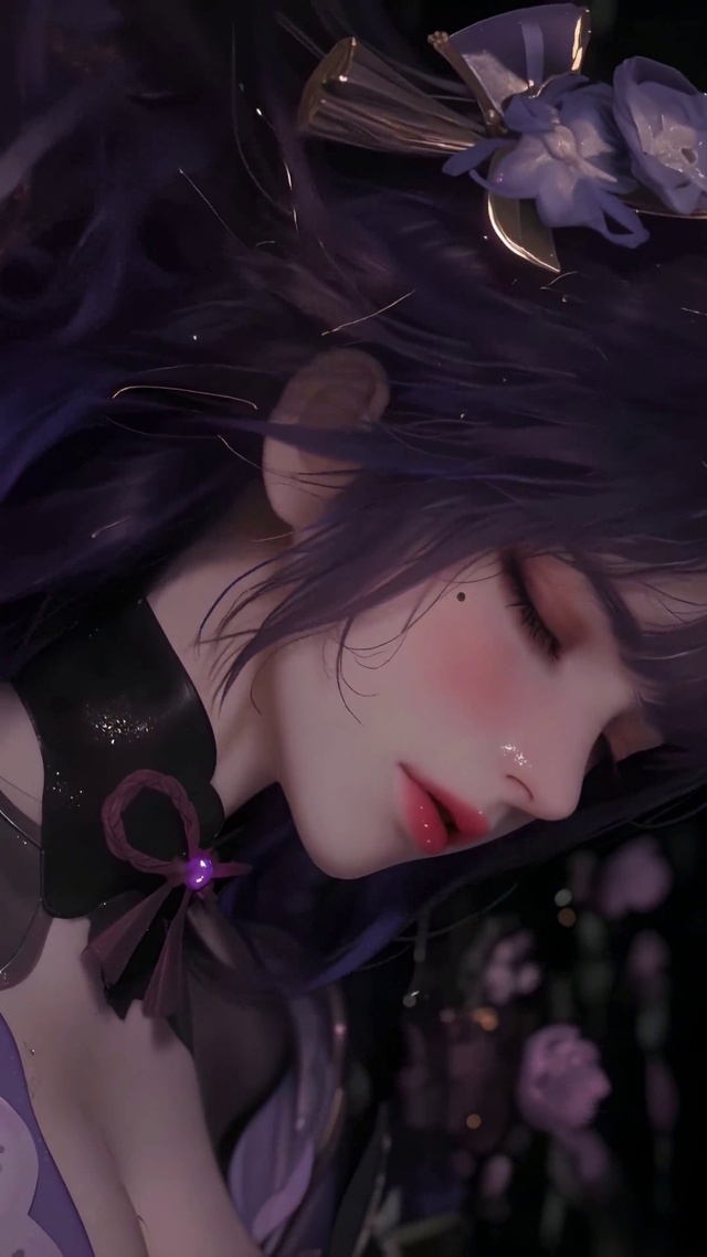 暗调紫发少女