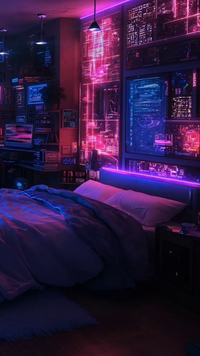 赛博朋克科幻星空房间