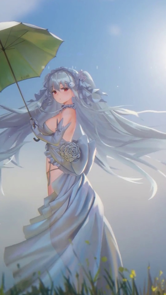 风中的女孩无缝连接
