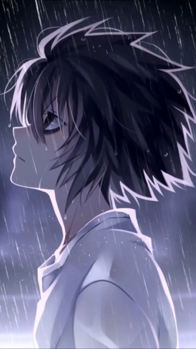 雨中的落寞男孩