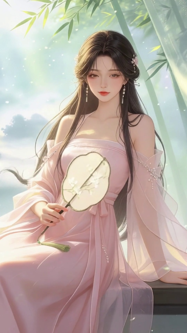 竹林古风美女