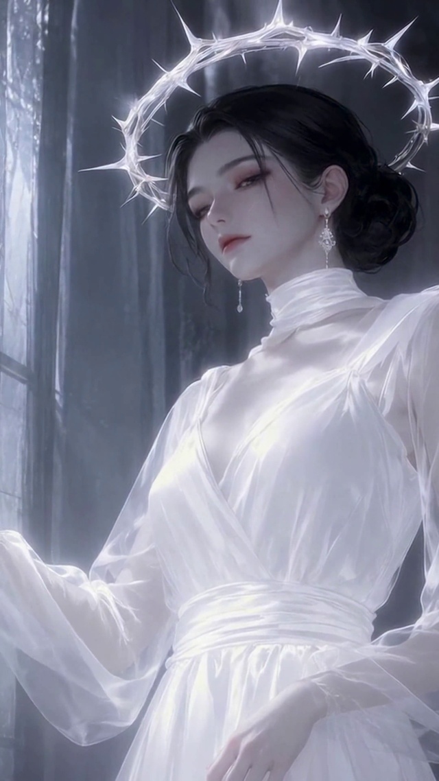 荆棘光环圣洁白衣女神