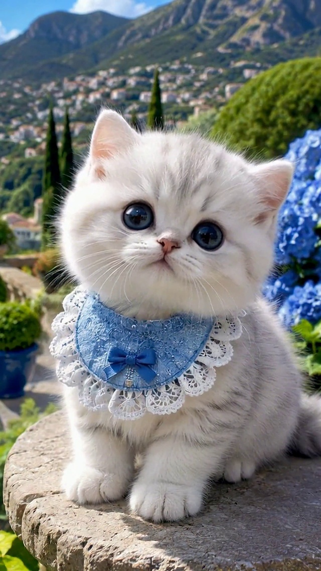 滨海花园可爱小猫咪