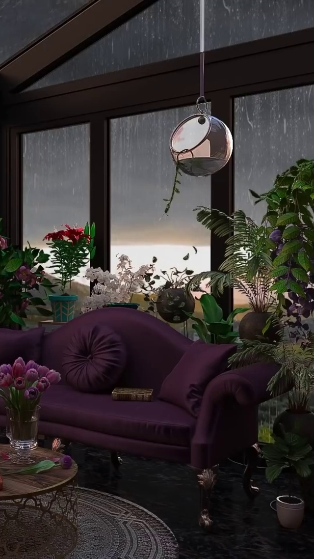 橘子园窗上的雨
