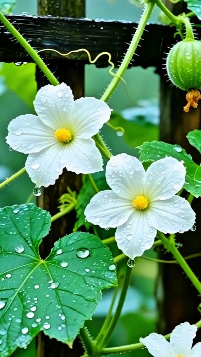 护眼雨中小花4K