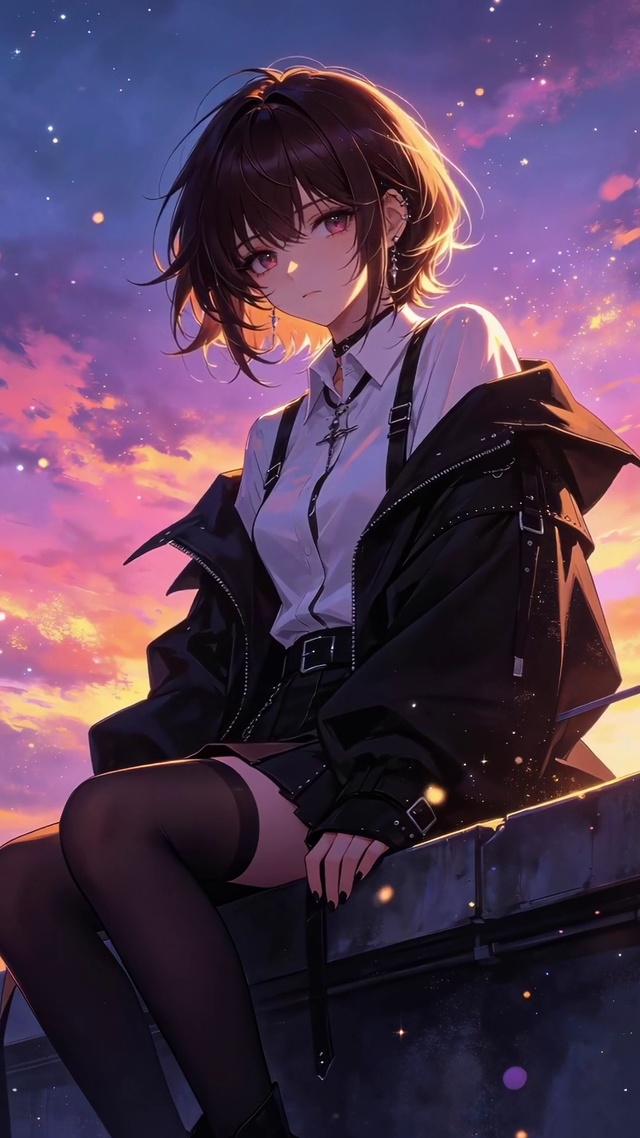 二次元短发美女