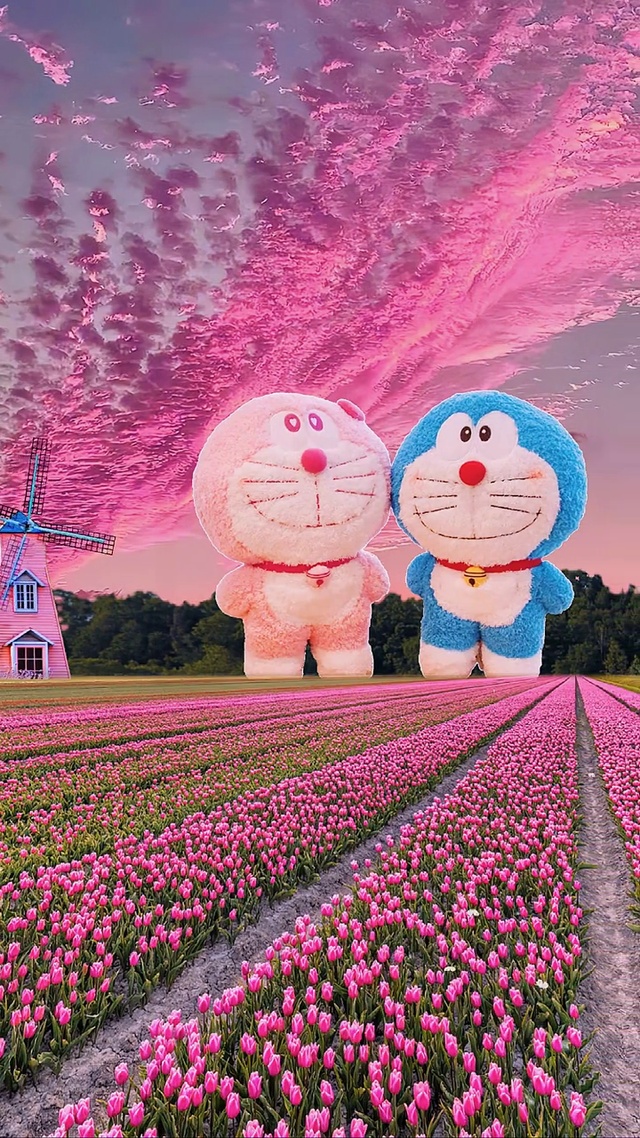 叮当猫郁金香花海
