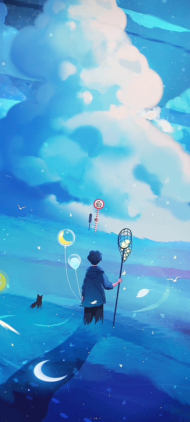 捕获星月-蔚蓝天空