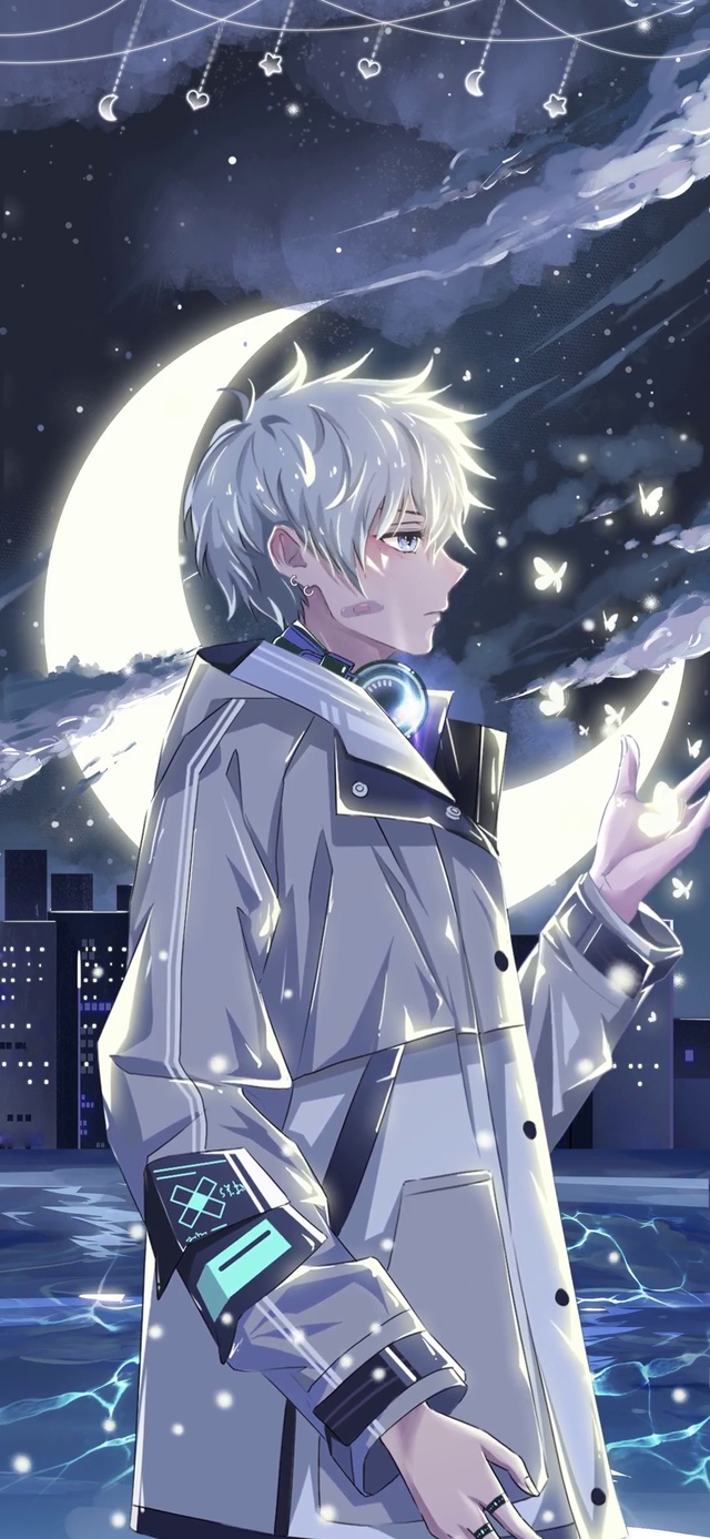 暮色天空 月光下相遇