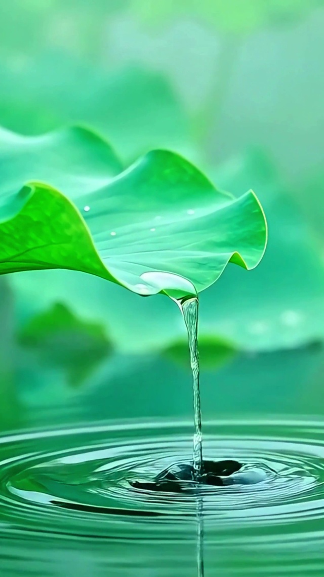 护眼荷叶水滴4K