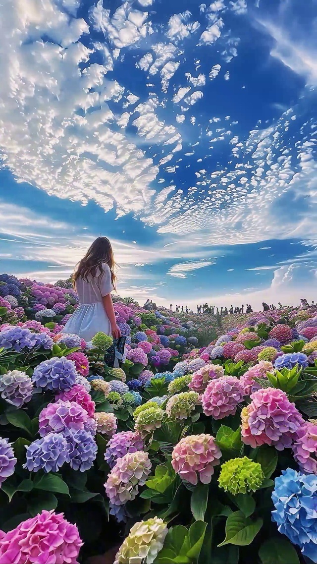 美丽的绣球花海